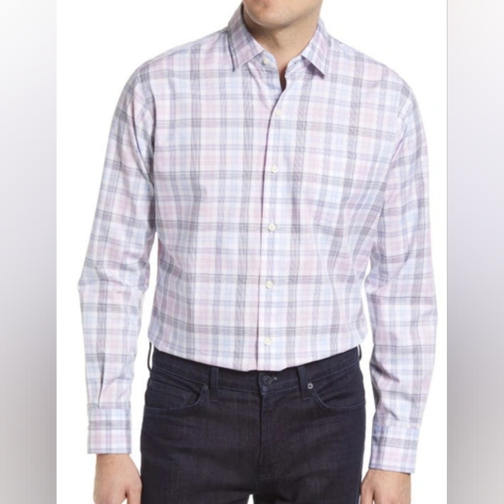 Peter Millar Daniels Plaid Crown Shirt In Petunia Size S Golf New With Tags!